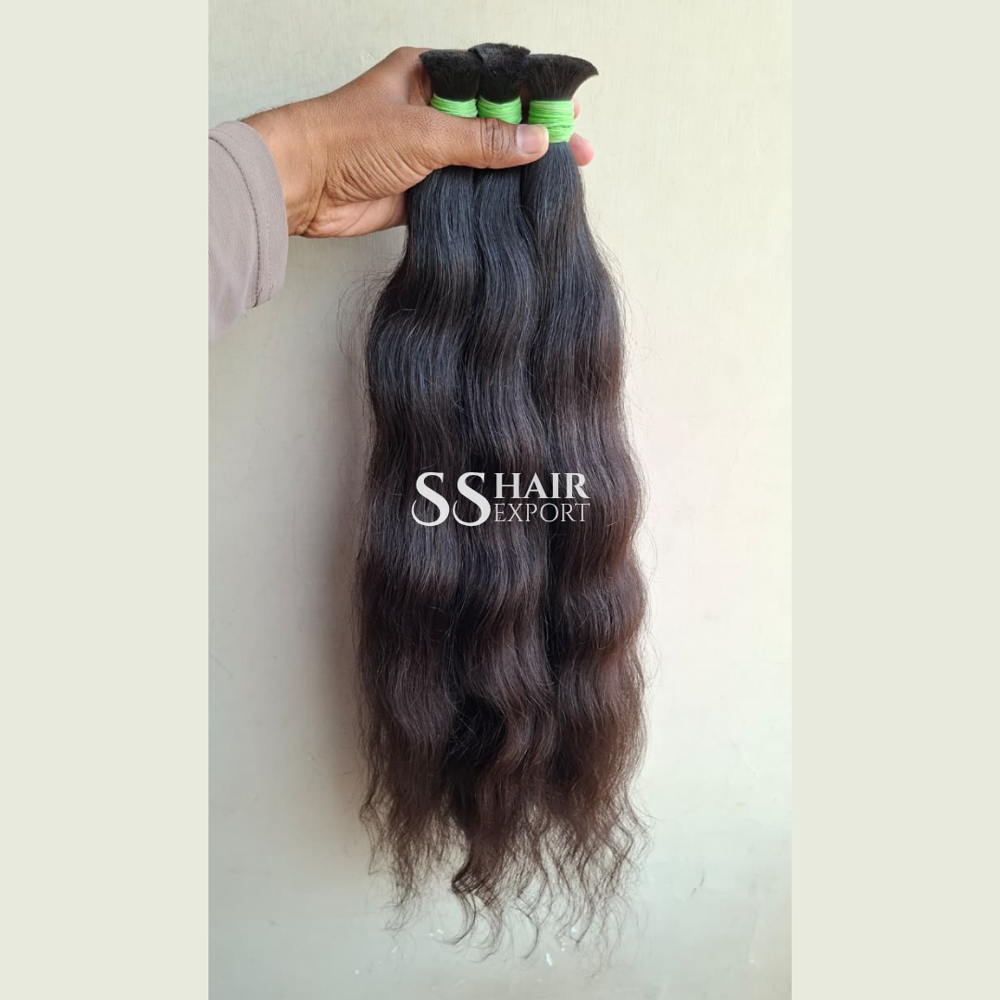 Wavy Bulk Human Hair Braiding Unprocessed Indian Raw Hair