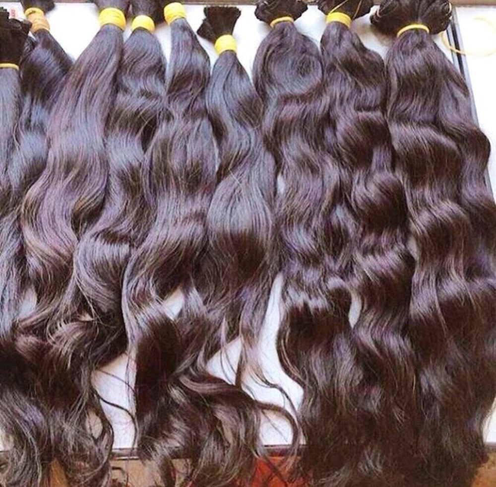 Women Black Indian Temple Hair Double Drawn Human Hair Extension