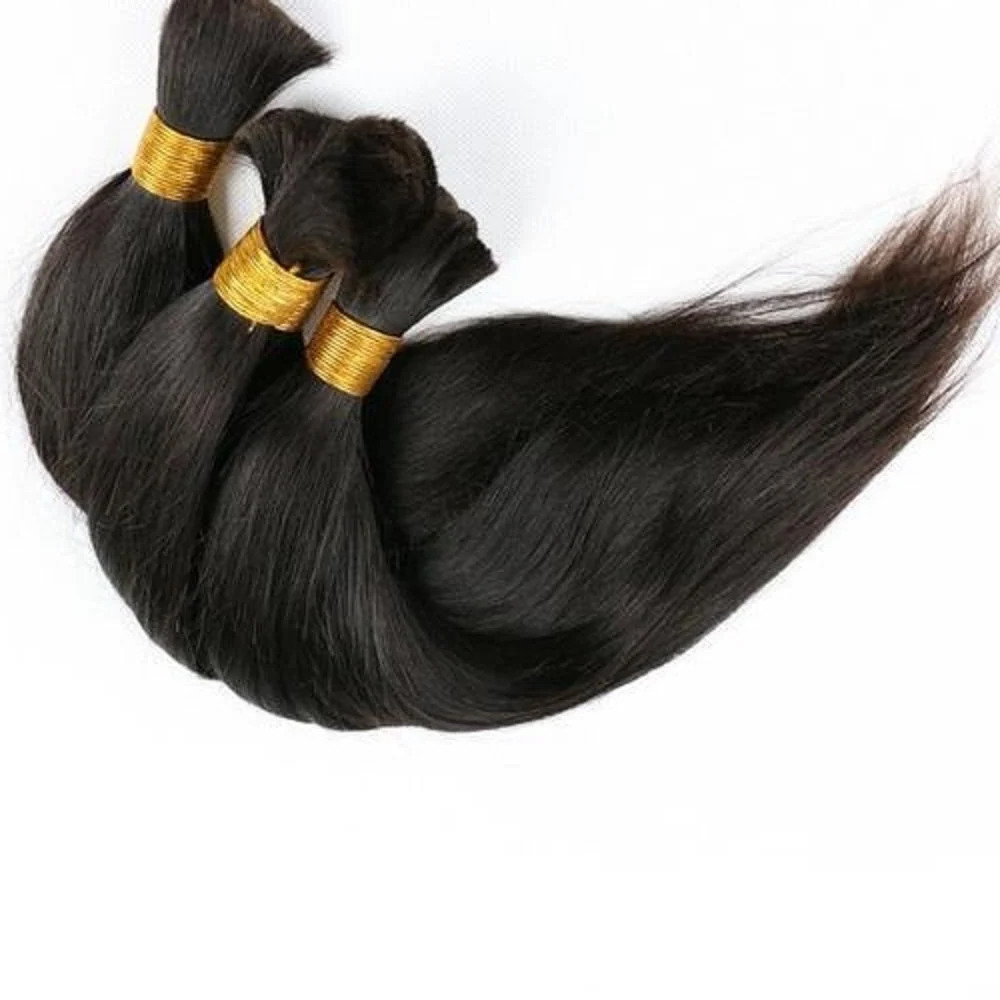Women Black Indian Temple Hair Double Drawn Human Hair Extension