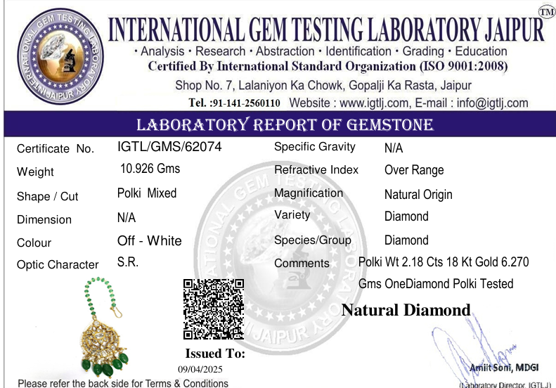 Real Diamonds 18kt Tikka Uncut Polki diamond