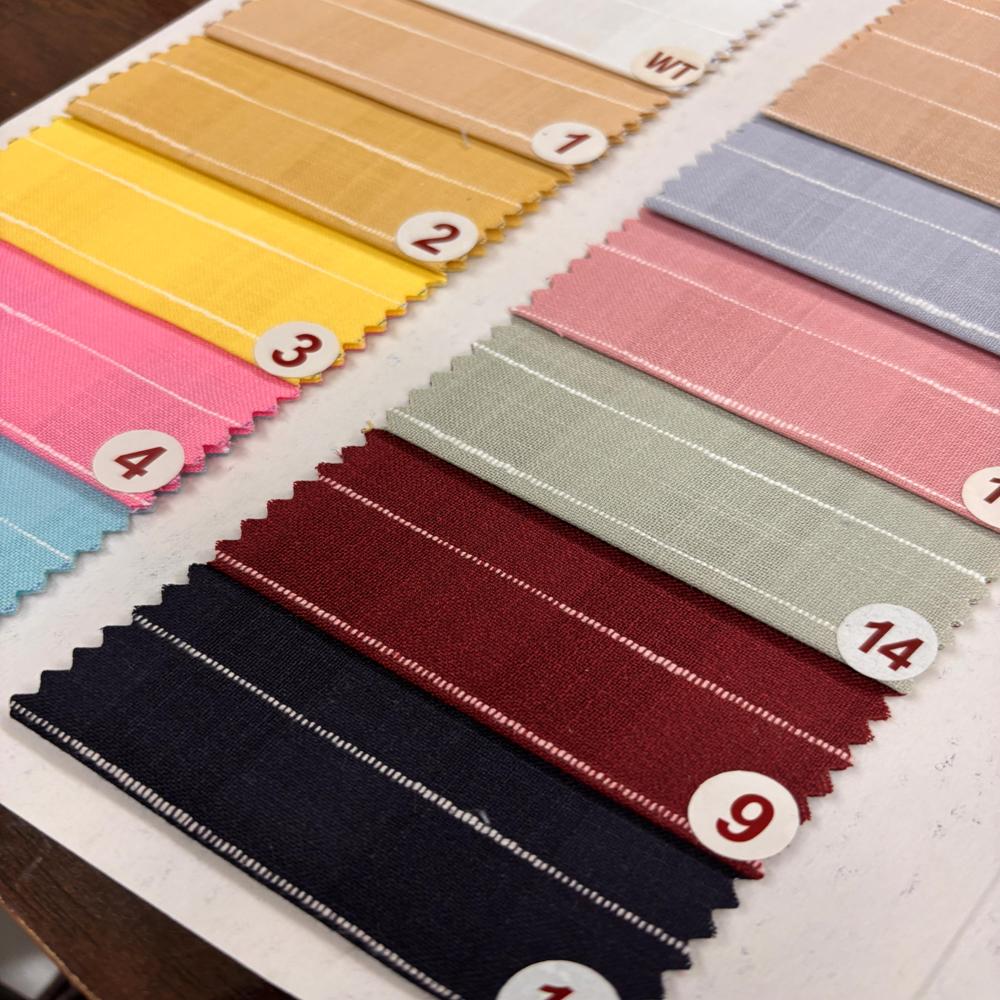 Tiffany Poly Cotton Linen Stripe Shirting Fabric Width 58 - Application: Apparel