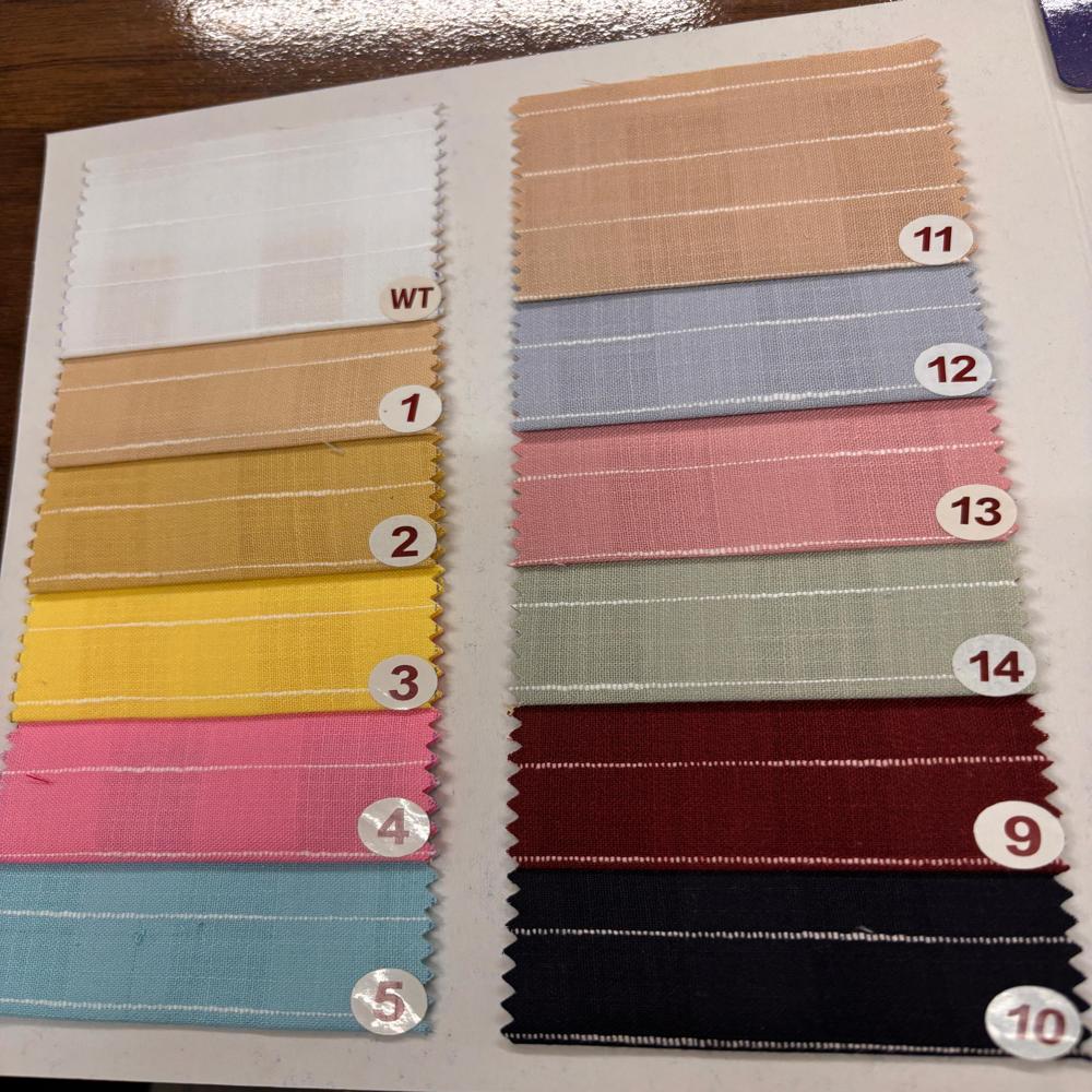 Tiffany Poly Cotton Linen Stripe Shirting Fabric Width 58