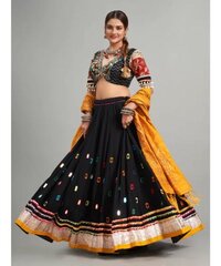 Trendy black cotton silk chaniya choli for navratri