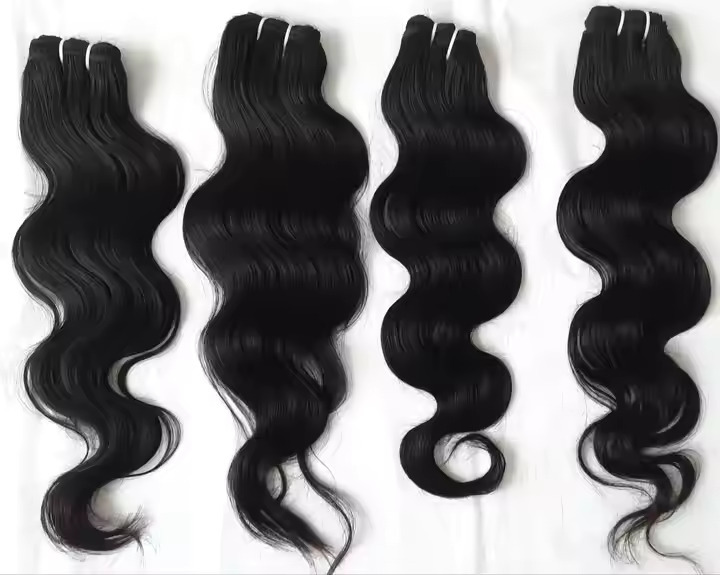 Deep Body Wave Weft Hair Extension Bundle Indian Temple Remy Natural Color Women
