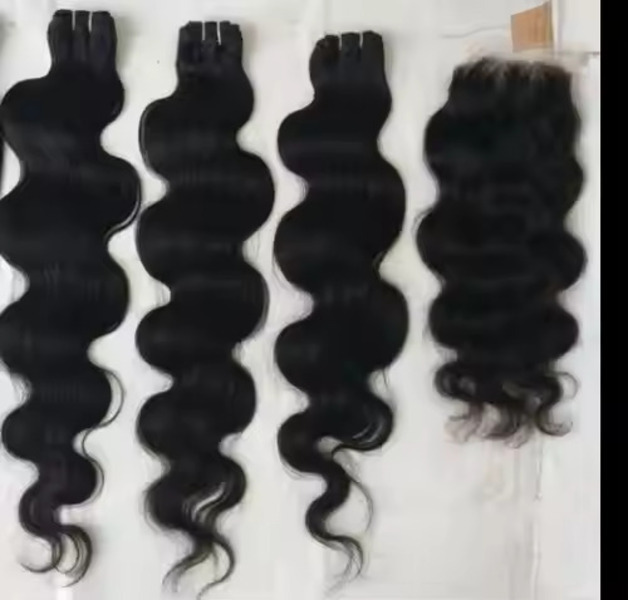 Temple Remy Natural Color Women Deep Body Wave Weft Hair Bundle Remy Hair Extension