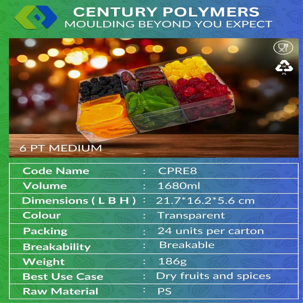CP 6 PT Medium Partition Container (CPRE8)