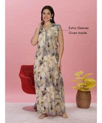 A-line Alpine Sleeveless Nighty With Optional Sleeves - Color: Multicolor