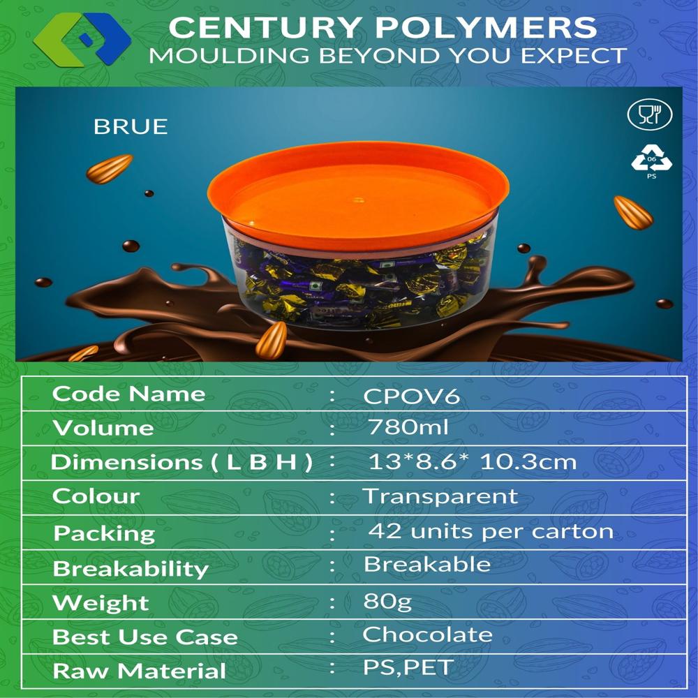 Brue Oval Shape Chocolate Container (CPOV6)