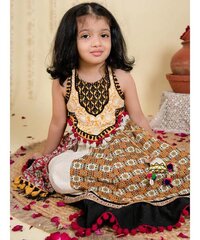 Innocent Festive Black Flaired Chaniya Choli for Kids