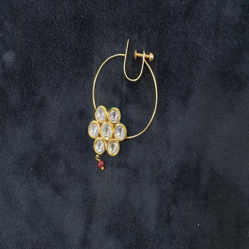 18kt Gold Nath  with Uncut Polki Diamond