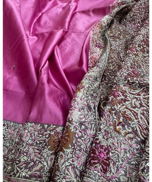 Red Banarasi Bandhani Georgette Border Dupatta 1 in stock  12,500