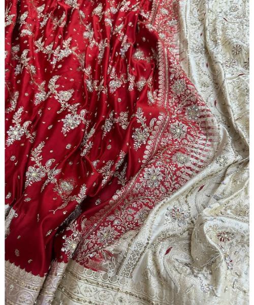 Red Banarasi Bandhani Georgette Border Dupatta 1 in stock  12,500