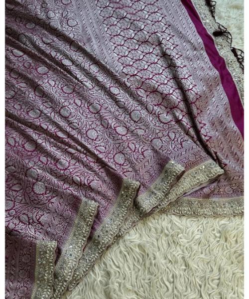 Red Banarasi Bandhani Georgette Border Dupatta 1 in stock  12,500