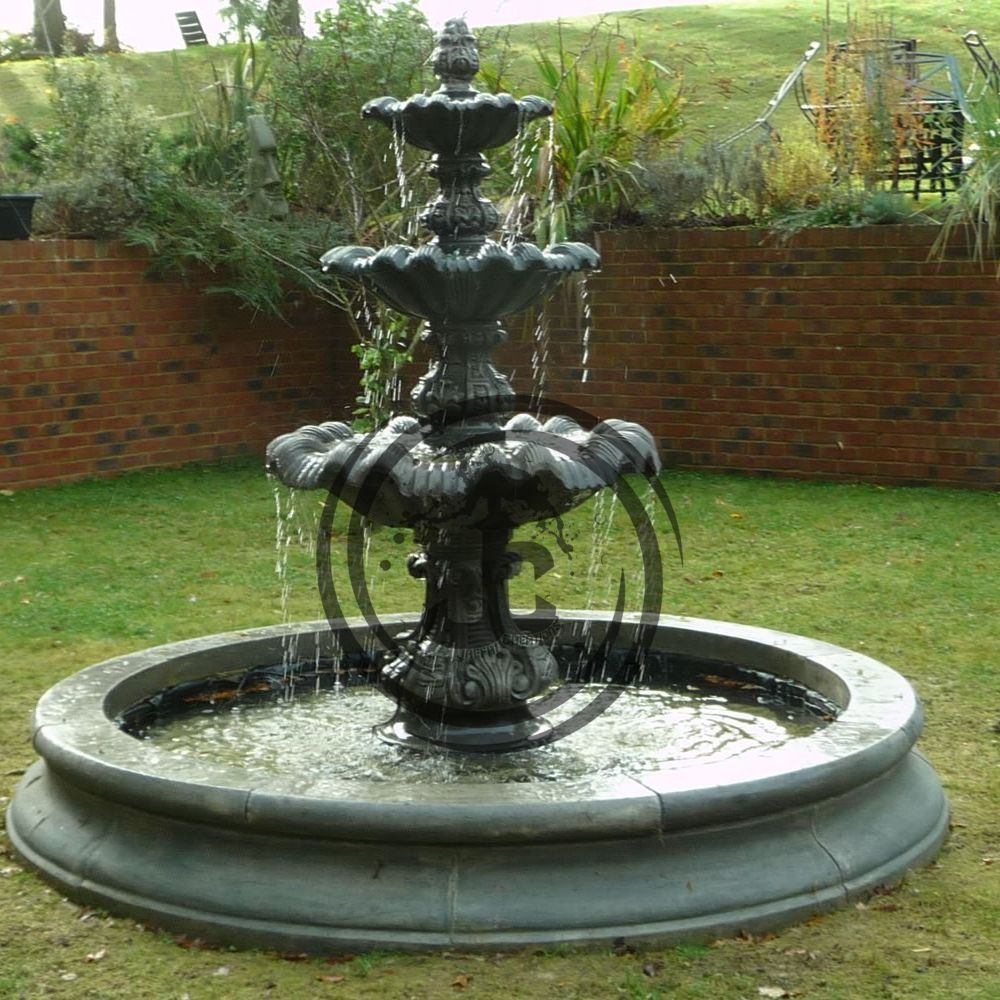 Three Tier Fountain - Resin Material, Off-white Color , Easy Assembly With Submersible Pump For Garden Or Patio Relaxation