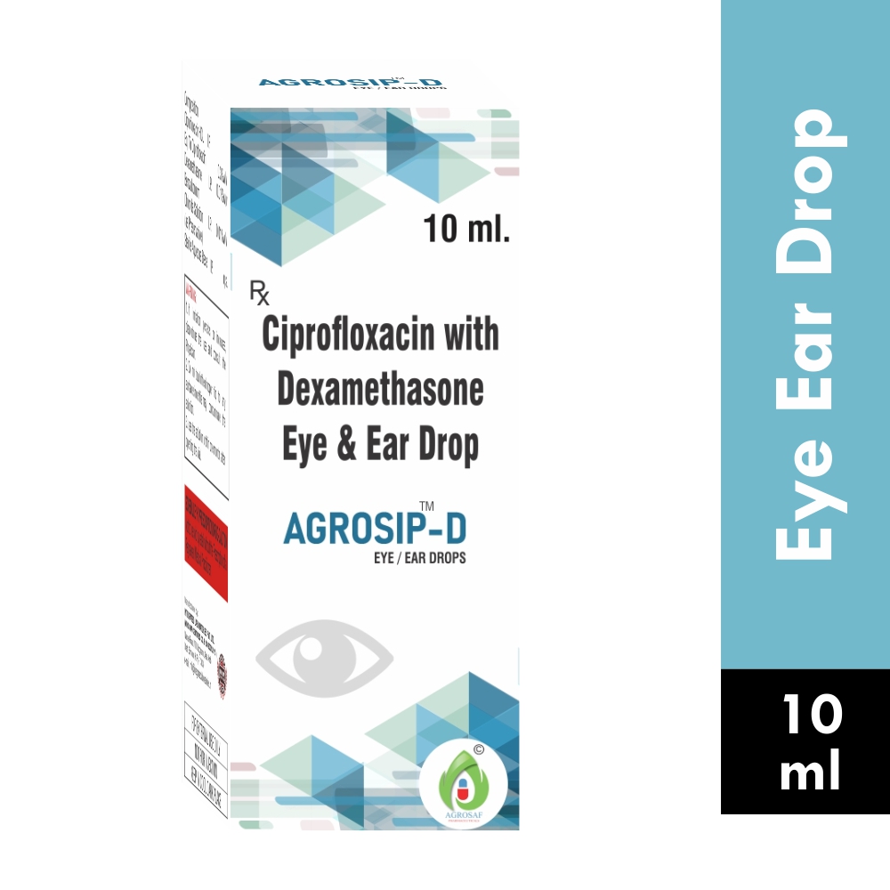 AGROSIP D EYE/ EAR DROP - Each Ml Contains Ciprofloxacin Hydrochloride Eq. To Ciprofloxacin 0.3% W/v & Dexamethasone 0.1% W/v