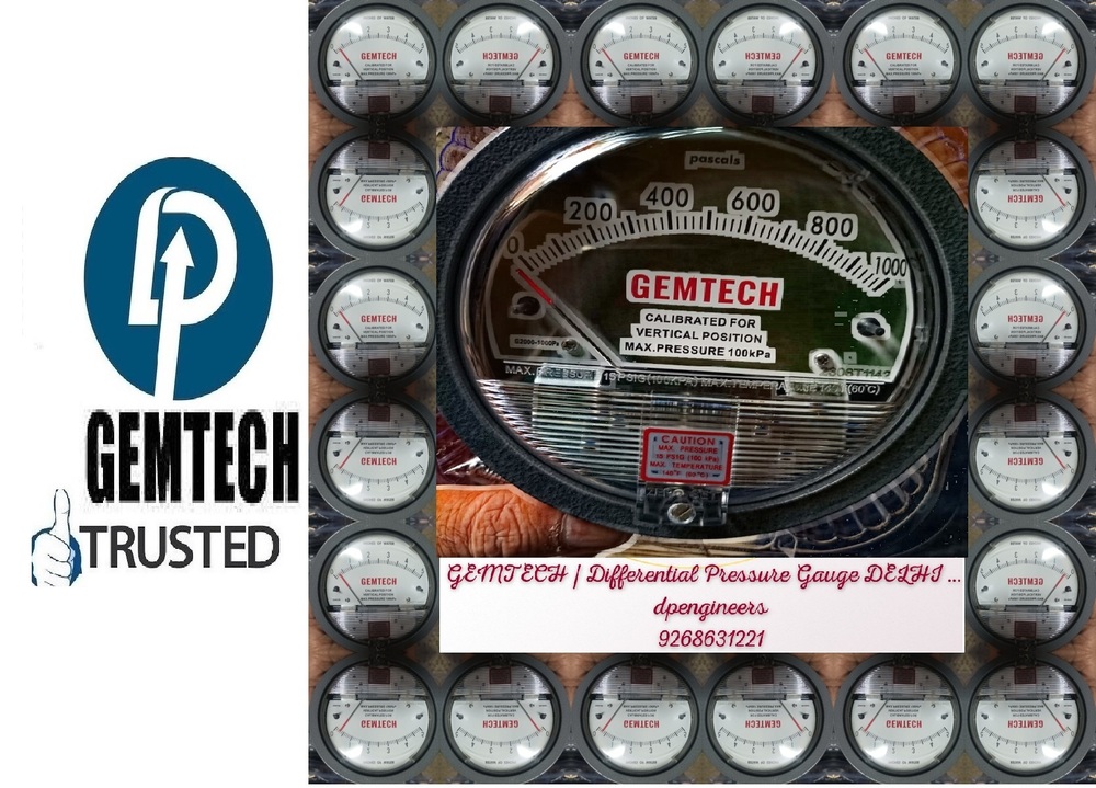 Gemtech Differential Pressure Gauges Wholesalers Palakkad Kerala - Accuracy: A 2% Of Full Span At 70 (21 (A 3% On -0