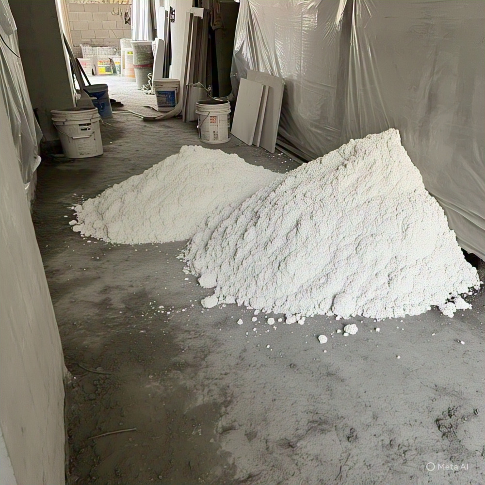 WHITE CEMENT POWDER APPLICATION