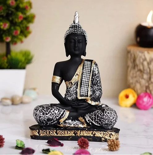 Polyresin Black Buddha Statue - Color: Various Available