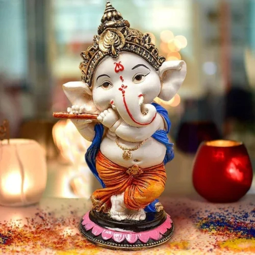 Polyresin Flute Ganesh - Color: Various Available