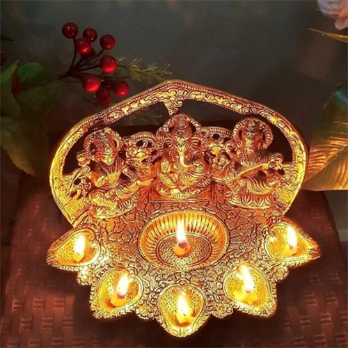 Lakshmi Ganesh Saraswati Diya - Color: Various Available