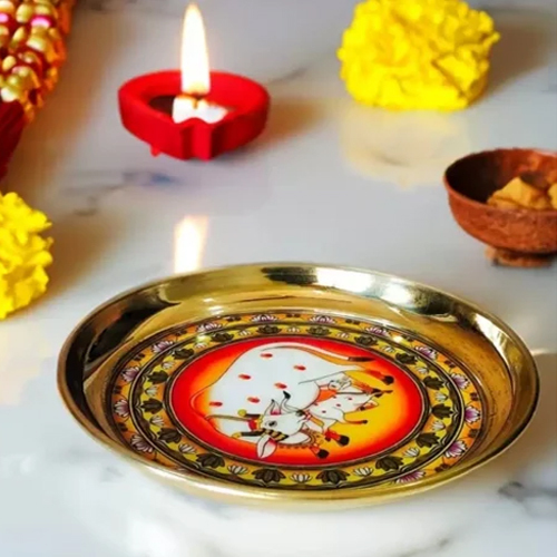 Pure Brass Pooja Thali - Color: Various Available