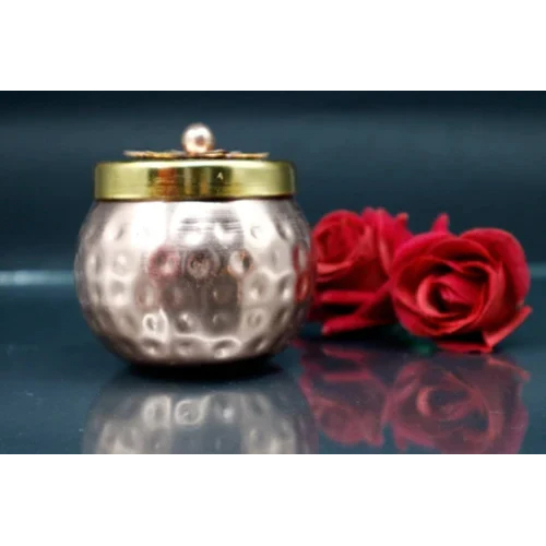 Copper Finished Hammered Dry Fruit Jar - Finishing: Glossy Lamination