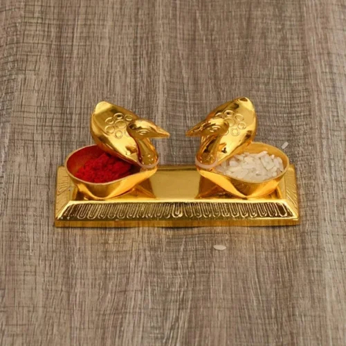 Brass Swan Kumkum Holder