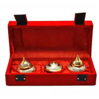 Silver Gold Plated Brass Sindoor Box