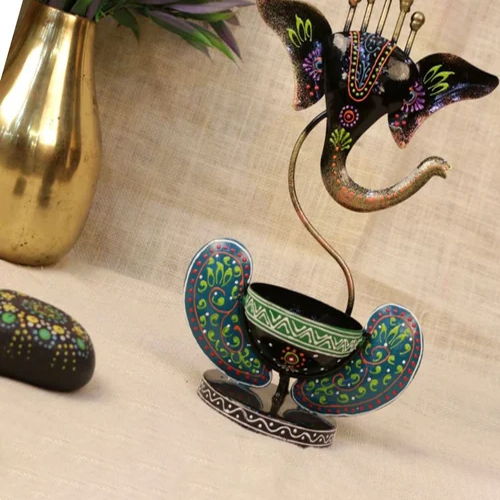 Ganesha Iron T Light Holder - Color: Different Available