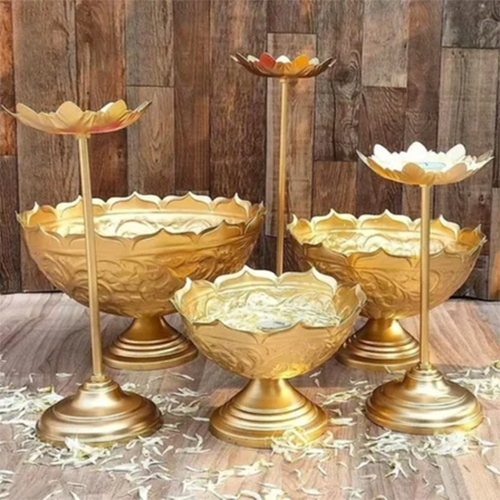Golden Standing Brass Urli Set - Color: Various Available