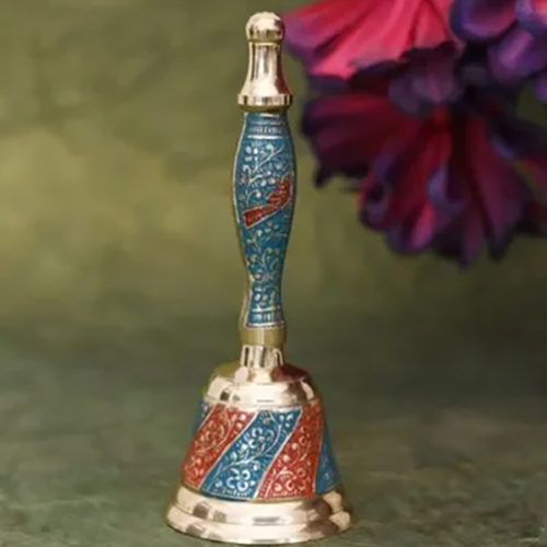Silver Nakkashi Hand Bell