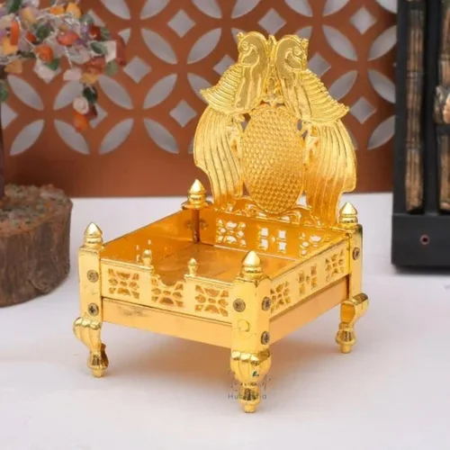 Medium Size Brass Gold Plated Singhasan