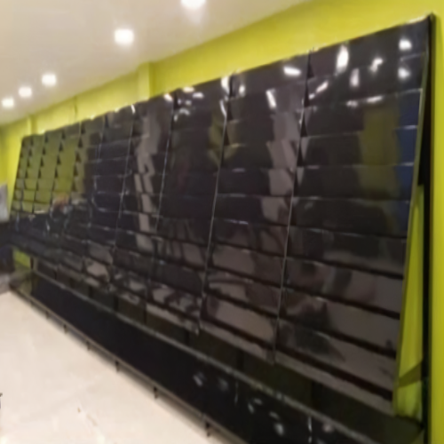 Supermarket Display Rack - Mild Steel, Double-sided, 4 Adjustable Layers | Corrosion-resistant, Powder-coated Finish, Enhanced Product Visibility