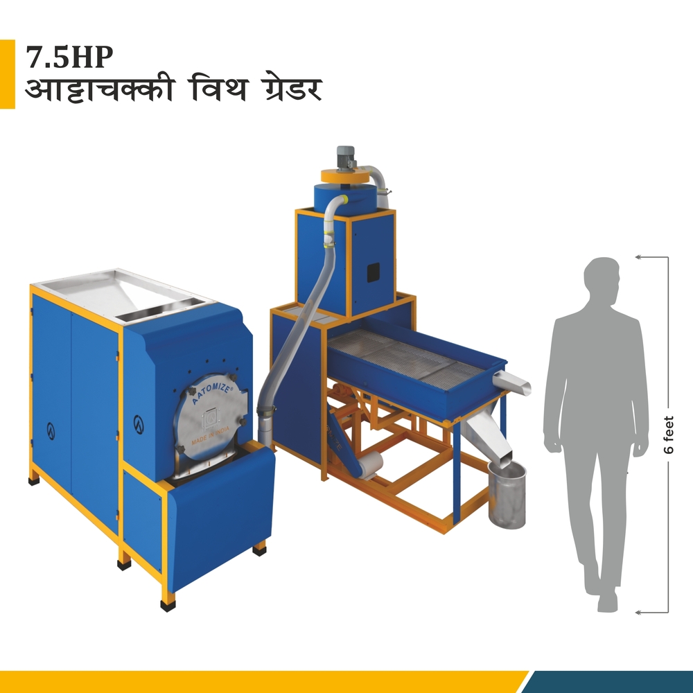 7.5HP Heavy Duty Pulverizer with Grader and Cyclone | Model AZAGC751A | Double Chamber with Pedition
