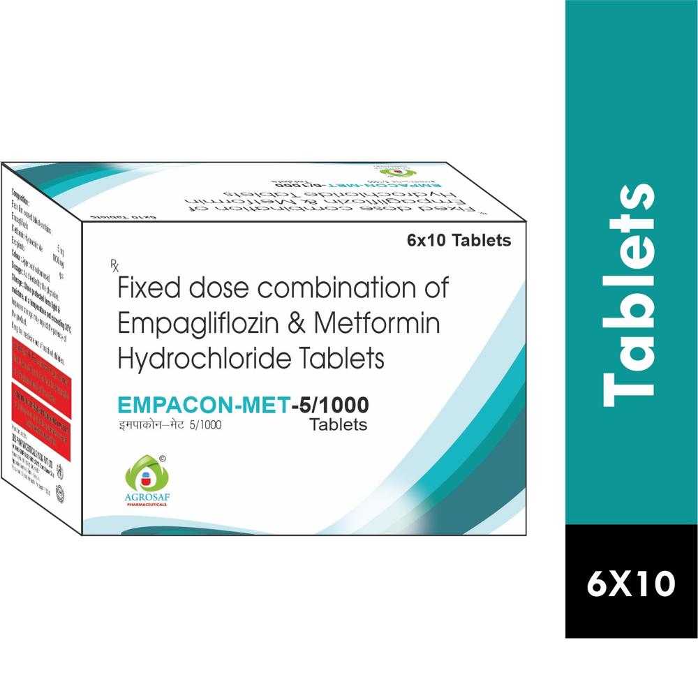 EMPACON MET 5/1000 TABLET -  Empagliflozin 5 Mg, Metformin Hydrochloride 1000 Mg, Excipients Q.s.