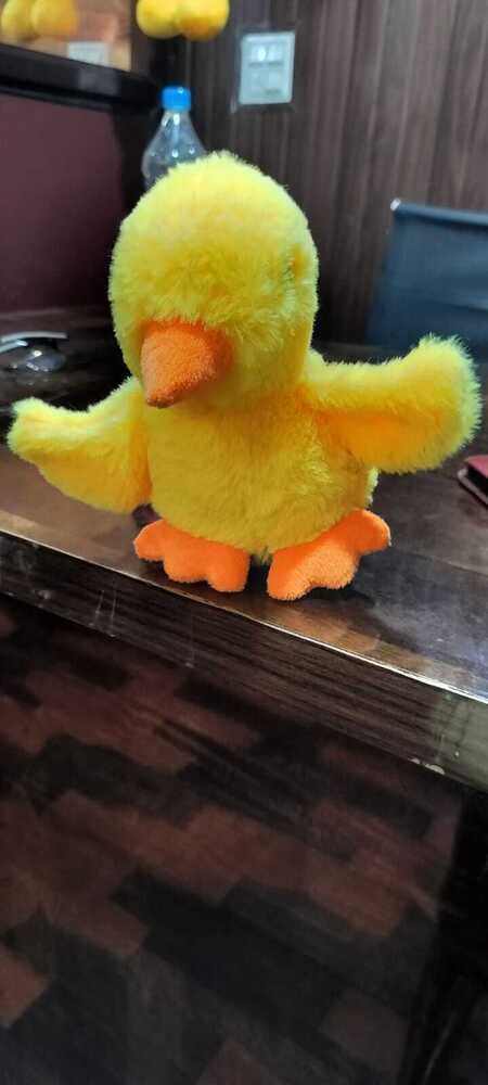 Yellow Duck Soft Toys - Plush Fabric, 12-inch Size, Vibrant Yellow Color | Adorable Design With Orange Beak And Interactive Features