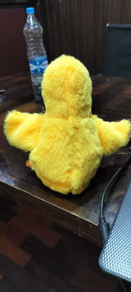 Yellow Duck Soft Toys - Plush Fabric, 12-inch Size, Vibrant Yellow Color | Adorable Design With Orange Beak And Interactive Features