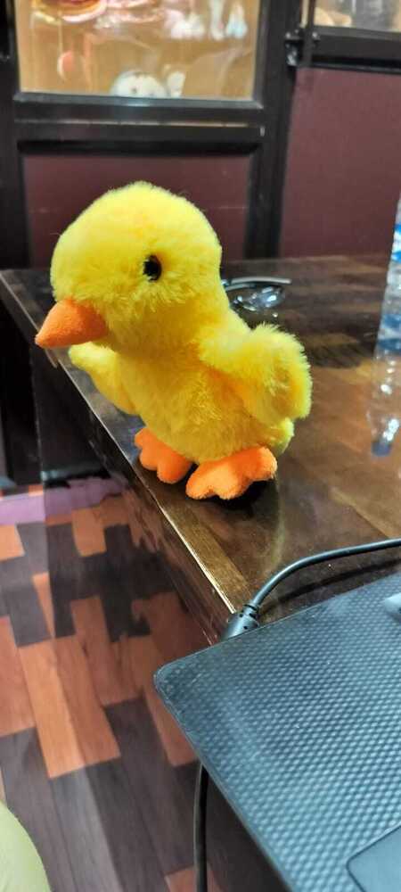 Yellow Duck Soft Toys - Plush Fabric, 12-inch Size, Vibrant Yellow Color | Adorable Design With Orange Beak And Interactive Features