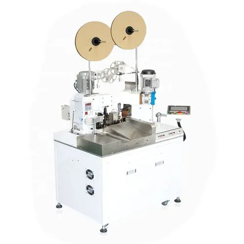 Double Ends Fully Automatic Wire Cable Cutting Stripping Crimping Terminal Machine - Color: White