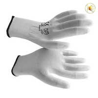 Finger Tip Coated Pu Gloves - Color: White
