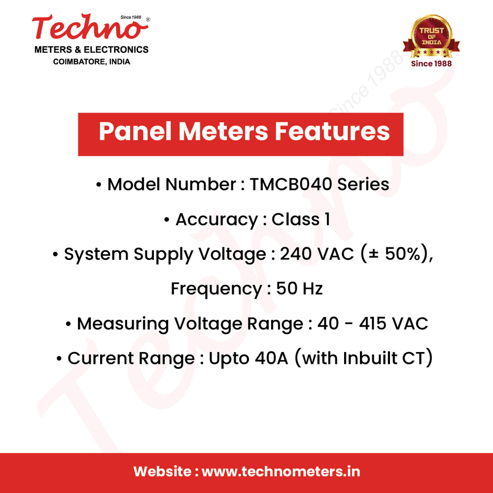 Led Techno Digital Voltmeter For Control Panel - Frequency: 50 Hertz (Hz)
