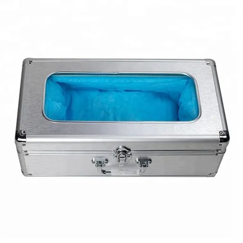 Cleanroom Automatic Disposable Shoe Cover Dispenser - Color: Silver