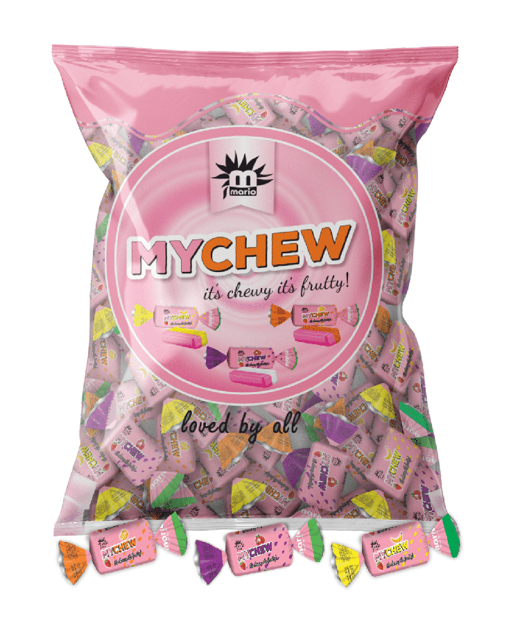 Center Filled Fruit Chews Soft Toffee - Flavor: Strawberry-Banana