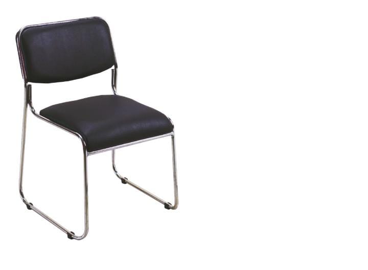 OM WOODS DMC 088 WAITING CHAIR - Stainless Steel, Smooth Finish, Black Color | Eco-Friendly, Durable Design for Indoor Use