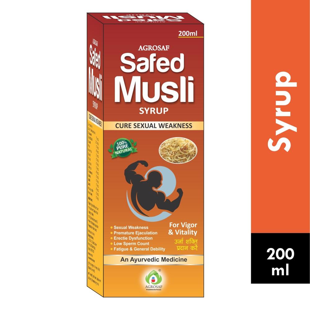 AGROSAF SAFED MUSLI SYRUP - Shatavari 75 Mg. , Safed Musli 200 Mg.