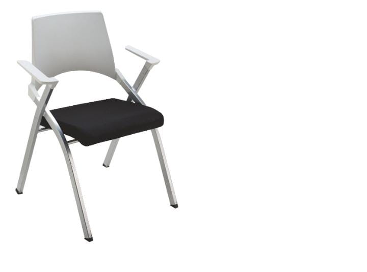 Om Woods Dmc 245 Waiting Chair - Stainless Steel, Black Finish | Eco-friendly, Smooth Surface, Durable Metal Design For Indoor Use