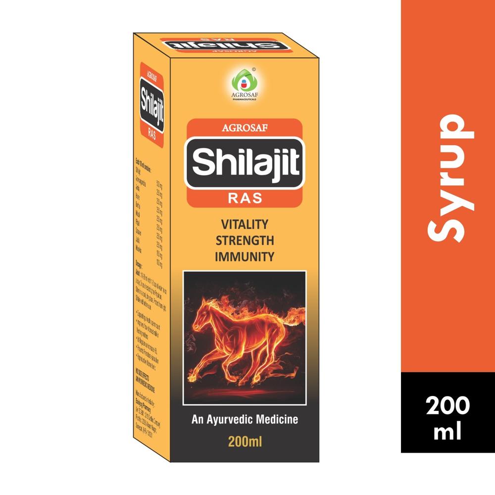 AGROSAF SHILAJIT RAS - shilajit 500 Mg , Ashwagandha 250 Mg , Amla 250 Mg , Harad 250 Mg , Berha 250 Mg , Musli 250 Mg , Pipal 250 Mg , Sataver 250 Mg , Jaifal 150 Mg , Munkha 100 Mg