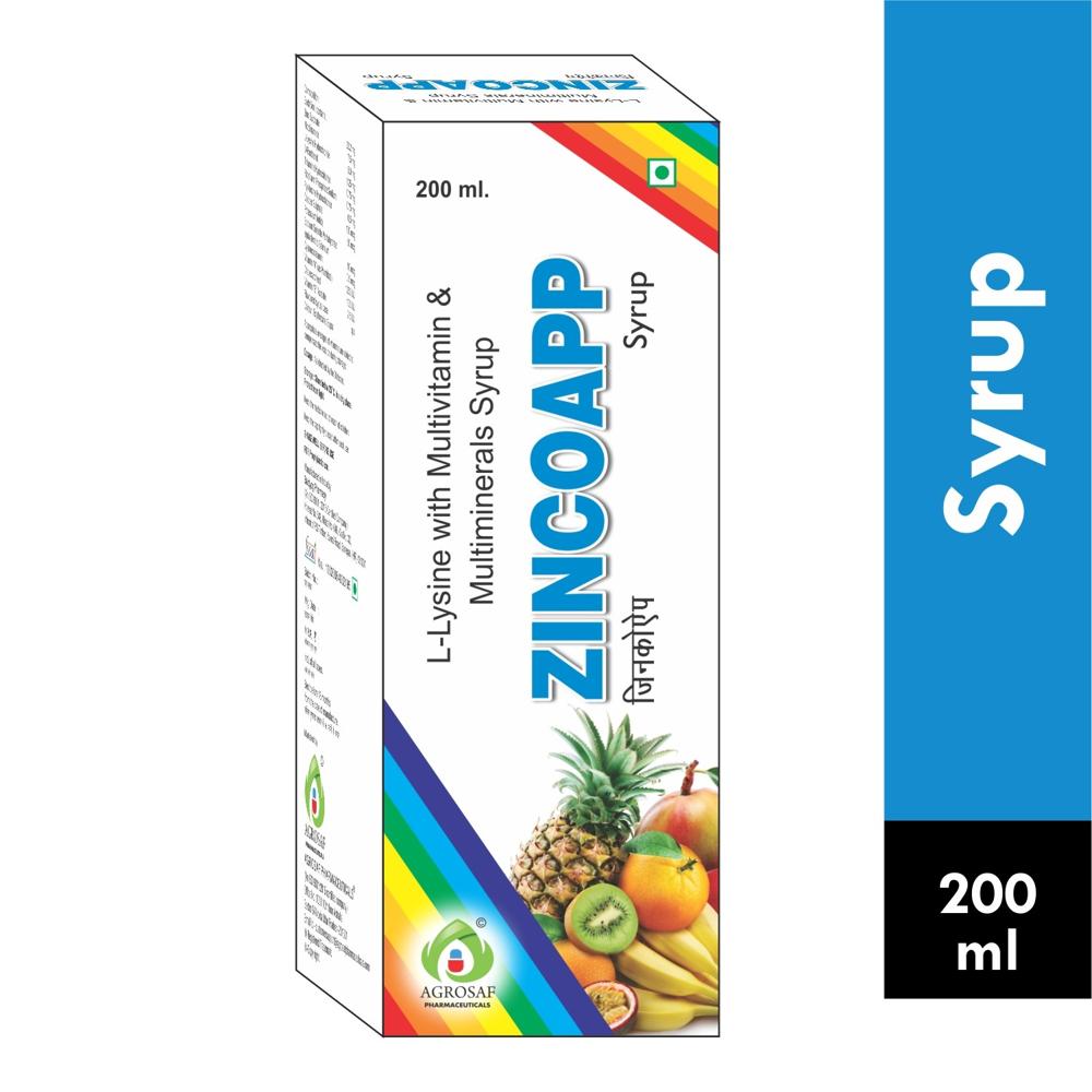 ZINCOAPP SYRUP - Zinc Sulphate 22.2 Mg , Nicotinamide 7.5 Mg