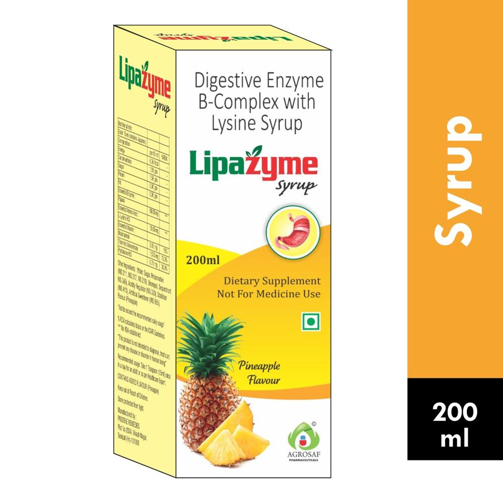 LIPAZYME SYPUP - Papain 60mg,l-lysine Hcl 15mg, Niacinamide 3.15mg,thiamine Mononitrate 1.573mg.pyridoxine Hcl 0.75mg