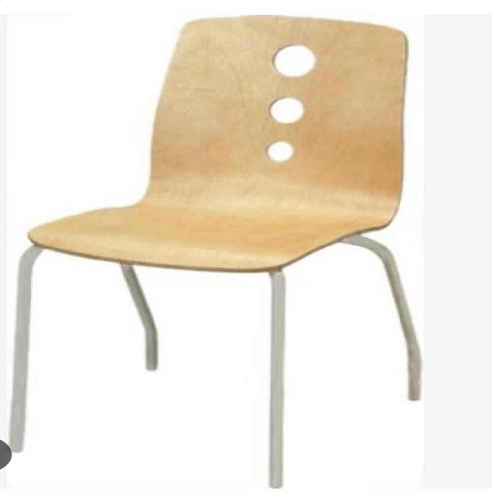 OM WOODS DWC 026 WOODEN CHAIR - Teak Wood, Standard Size, Yellow Color - High Back, Non-Foldable, Eco-Friendly, Cushioned Seating Option